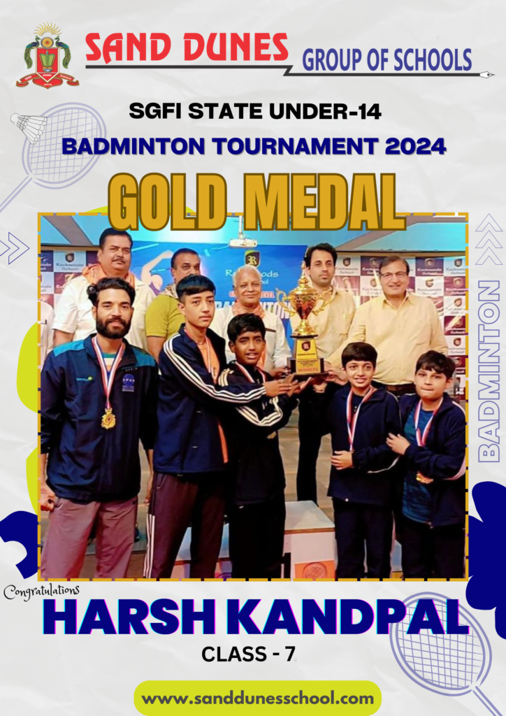 Copy of Red and White Badminton Tournament Poster Sports Life Sand Dunes Academy